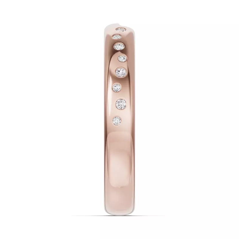 14K Rose Gold Camden Scattered Lab Diamond Notched Band
