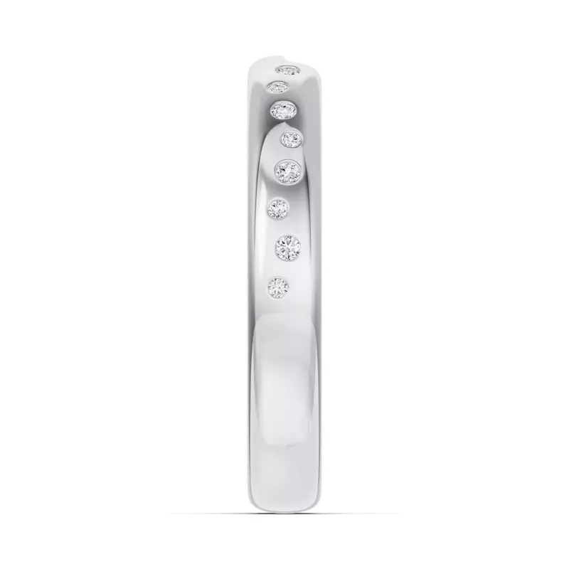 Platinum Camden Scattered Diamond Notched Band