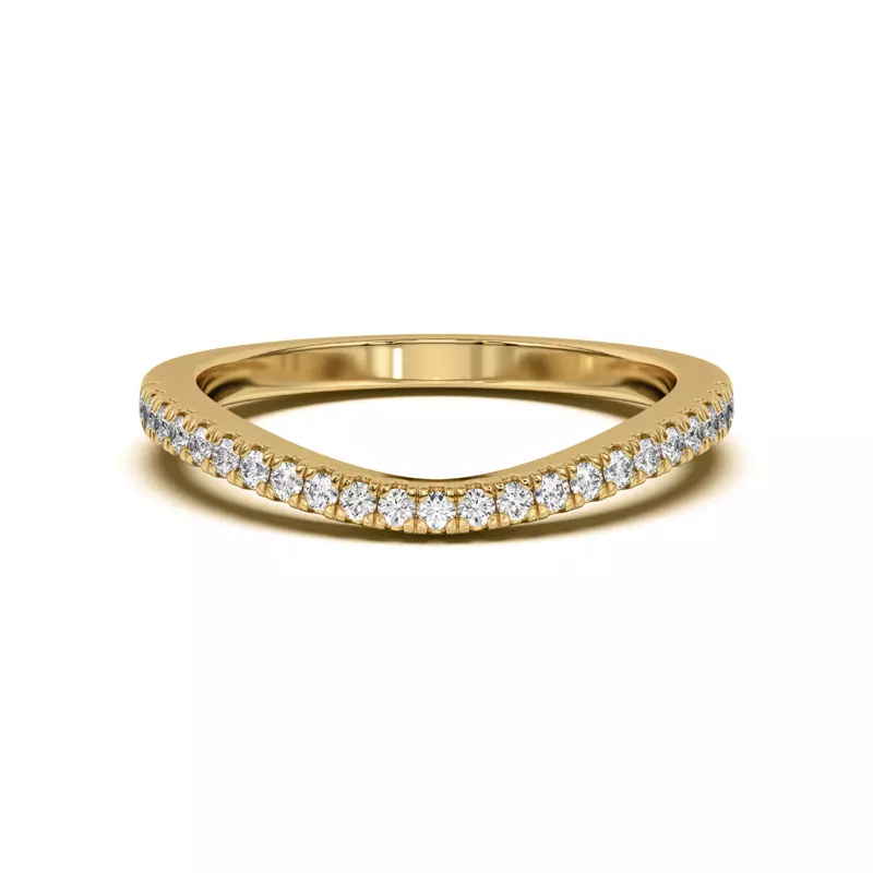 Farrah Curved Pavé Band