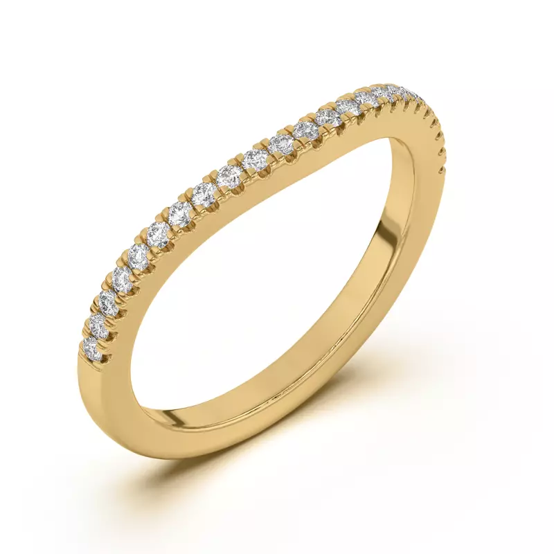 14K Yellow Gold Farrah Curved Pavé Band