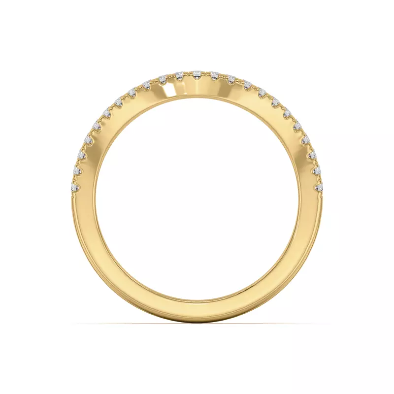 14K Yellow Gold Farrah Curved Pavé Band