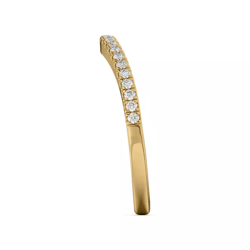 14K Yellow Gold Farrah Curved Pavé Band