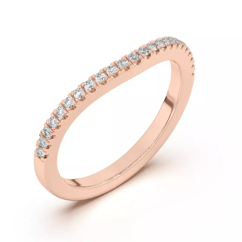 18K Rose Gold Farrah Curved Pavé Band