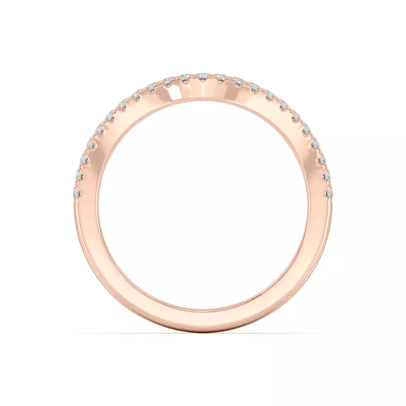 18K Rose Gold Farrah Curved Pavé Band