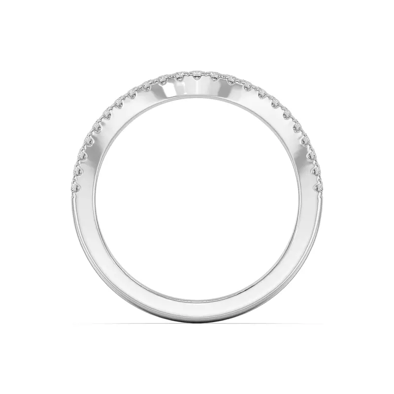 18K White Gold Farrah Curved Pavé Band