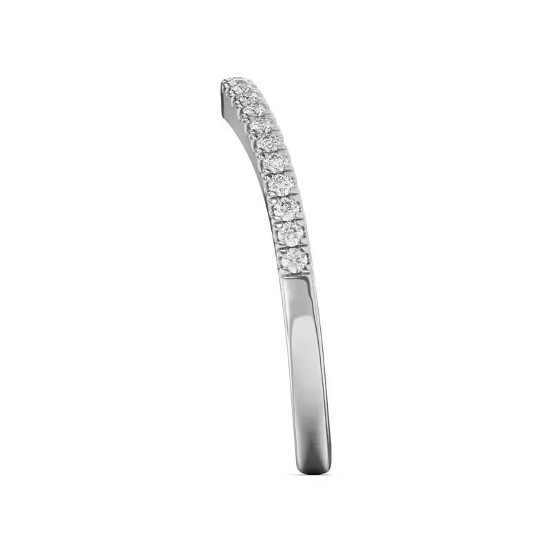 18K White Gold Farrah Curved Pavé Band