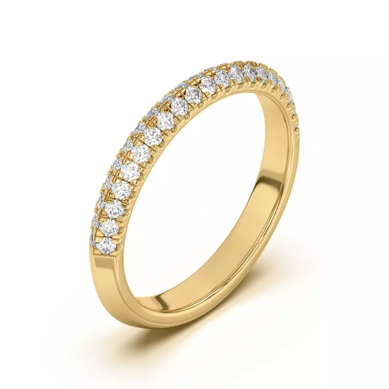 14K Yellow Gold Karen Knife-Edge Pavé Band