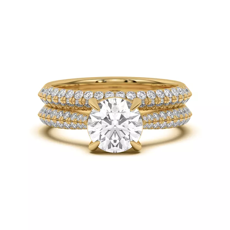 14K Yellow Gold Karen Knife-Edge Pavé Band