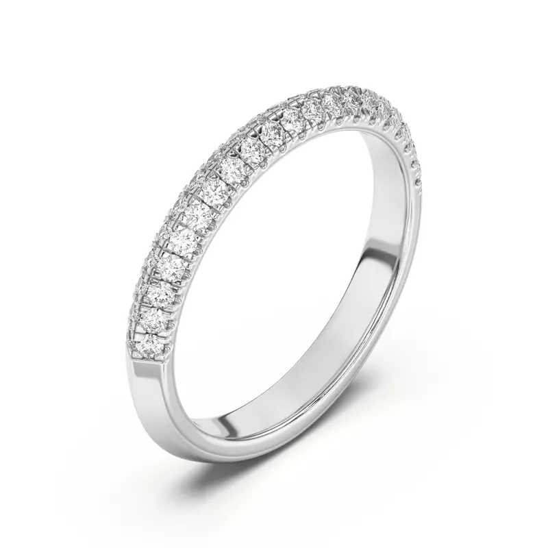 18K White Gold Karen Knife-Edge Pavé Band