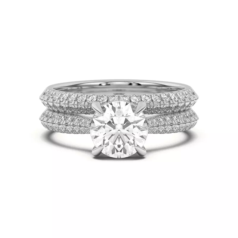 18K White Gold Karen Knife-Edge Pavé Band