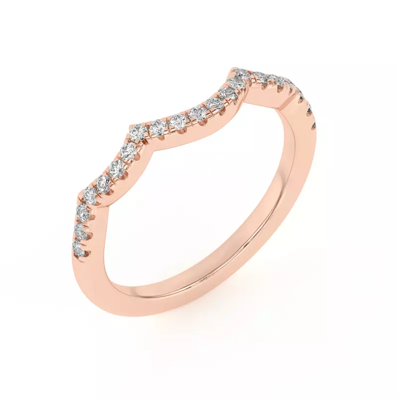 14K Rose Gold Gina Curved Pavé Band