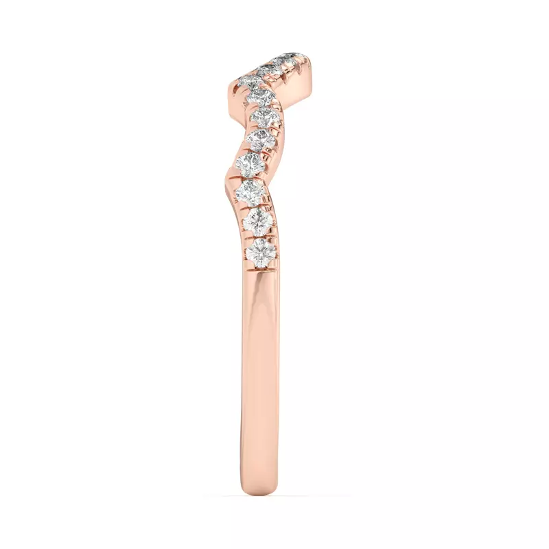 14K Rose Gold Gina Curved Pavé Band