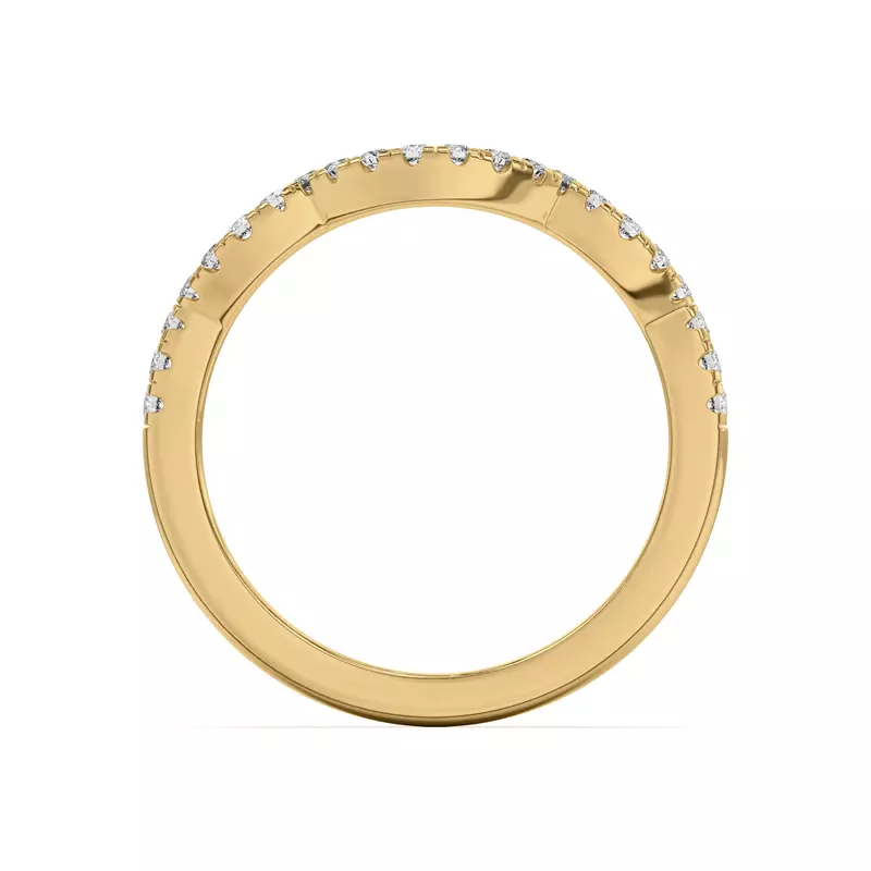 18K Yellow Gold Gina Curved Pavé Band