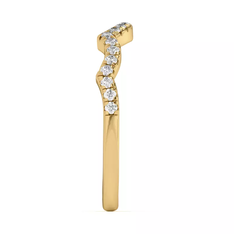 18K Yellow Gold Gina Curved Pavé Band