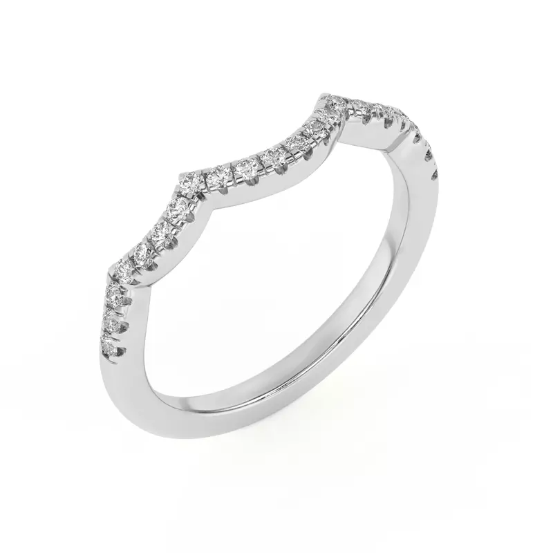 Platinum Gina Curved Pavé Band