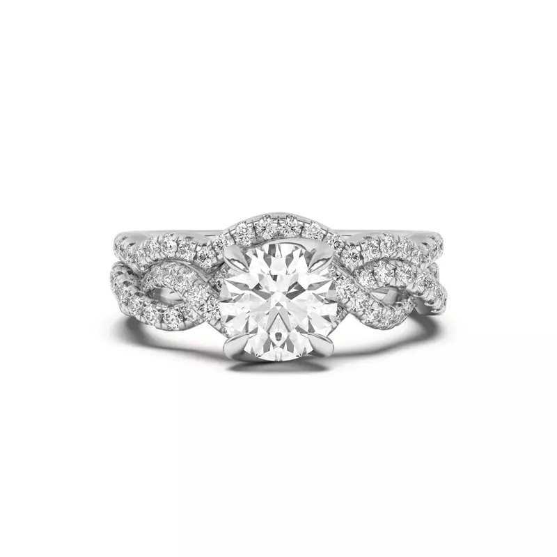 Platinum Gina Curved Pavé Band