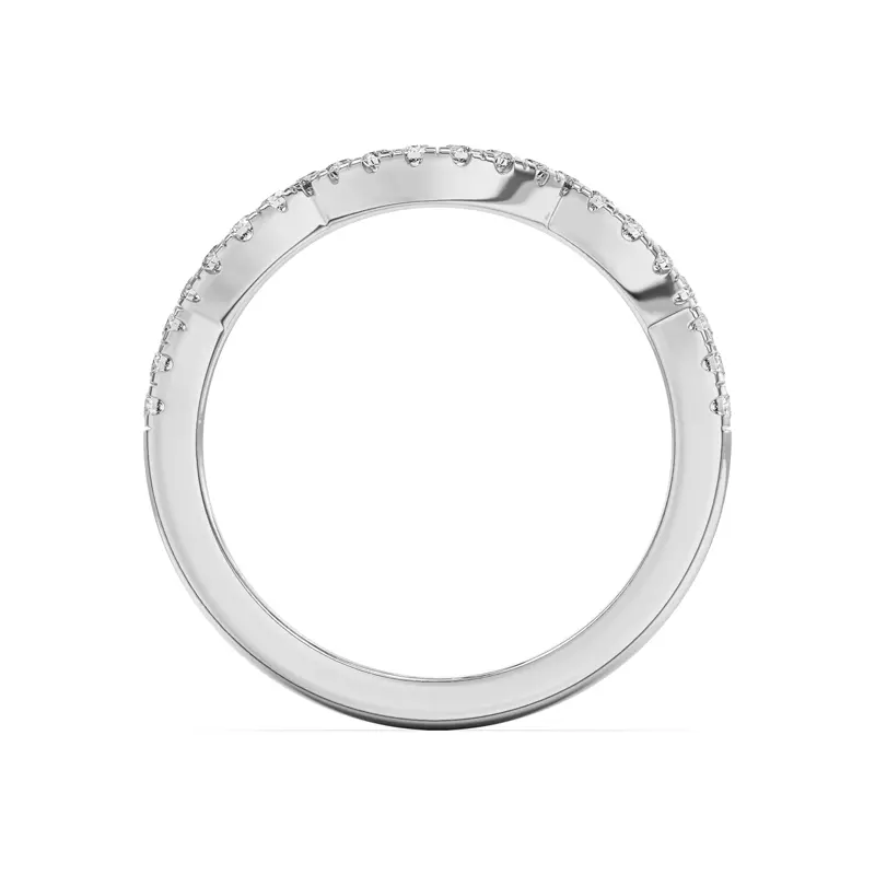 Platinum Gina Curved Pavé Band
