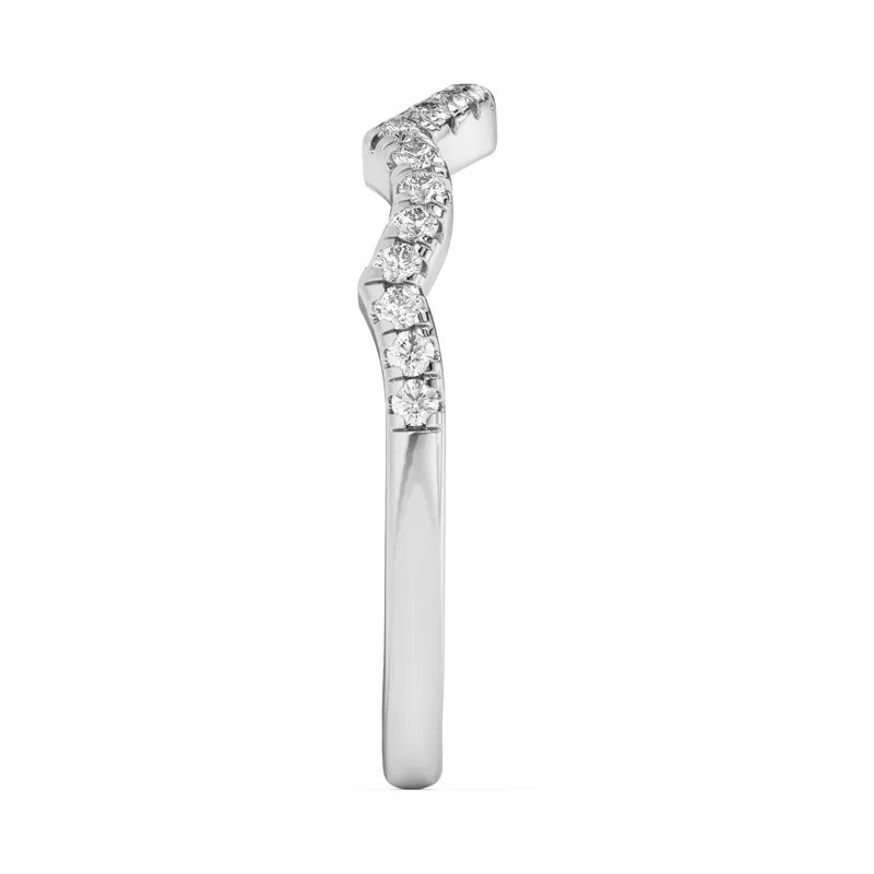 Platinum Gina Curved Pavé Band