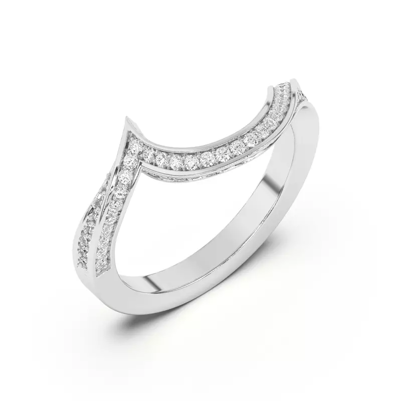 14K White Gold Elara Swirl Pavé Band