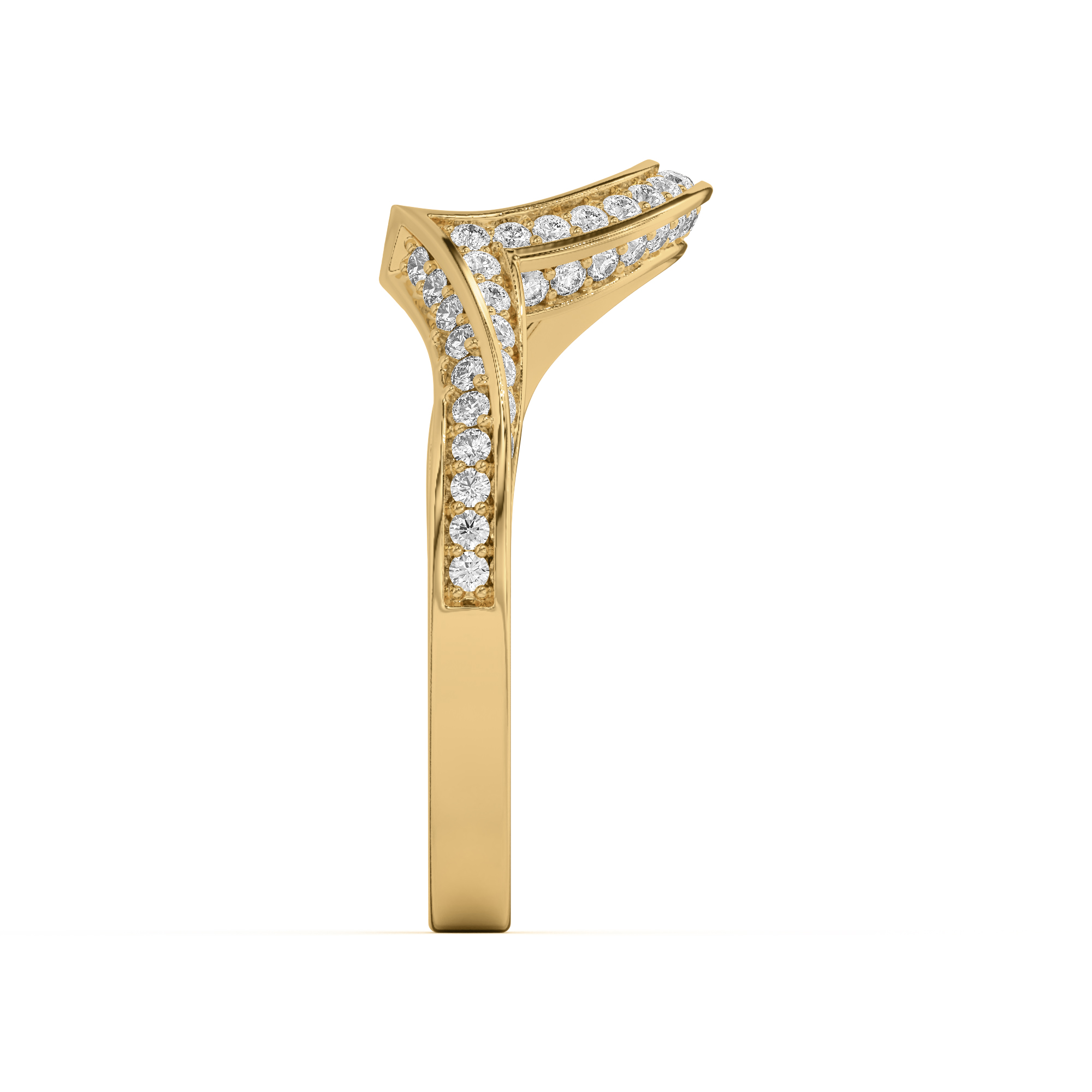 18K Yellow Gold Elara Swirl Pavé Band