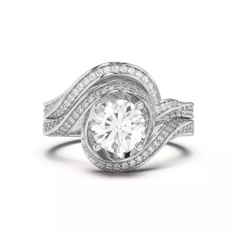 Platinum Elara Swirl Pavé Band