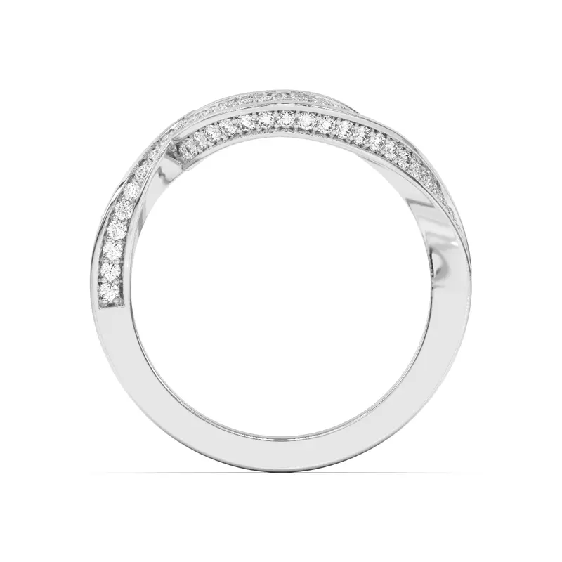 Platinum Elara Swirl Pavé Band