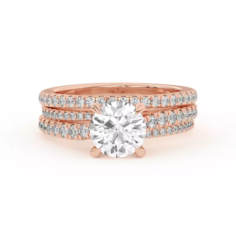 18K Rose Gold Duplo Pavé Band