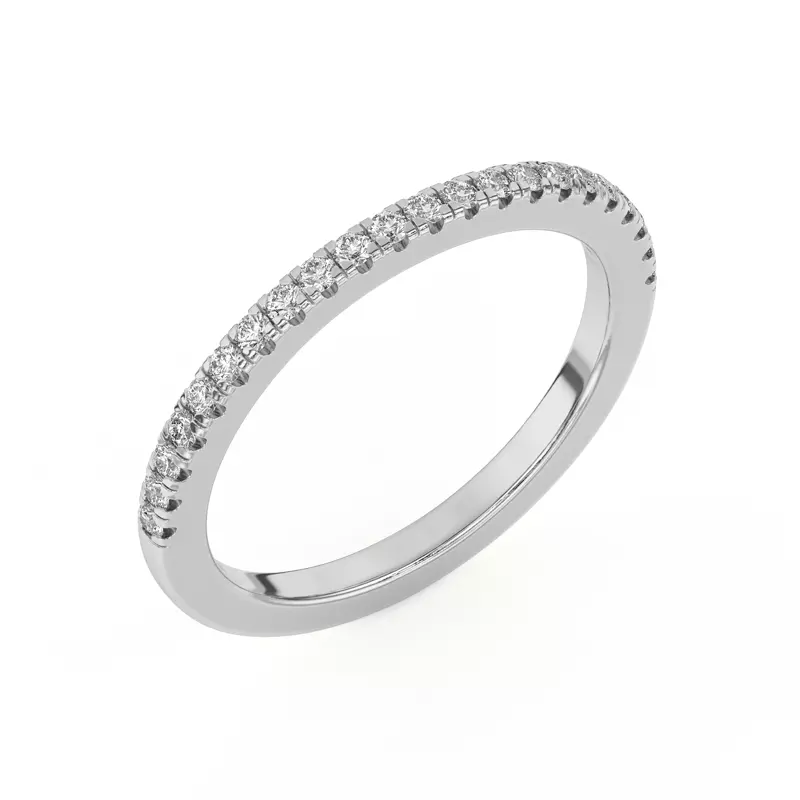 18K White Gold Duplo Pavé Band