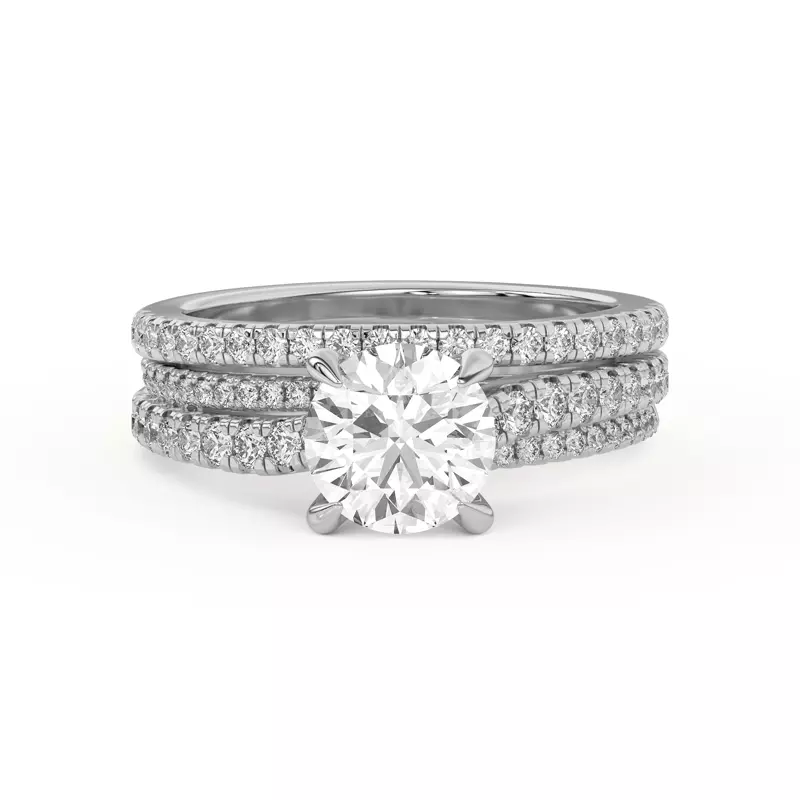 18K White Gold Duplo Pavé Band