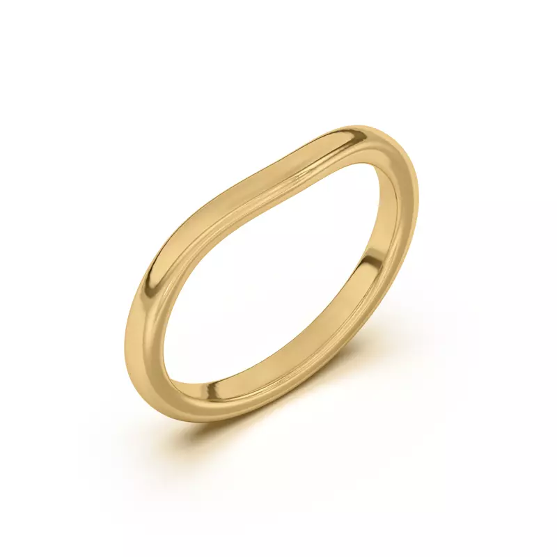 14K Yellow Gold Kume Curved Band