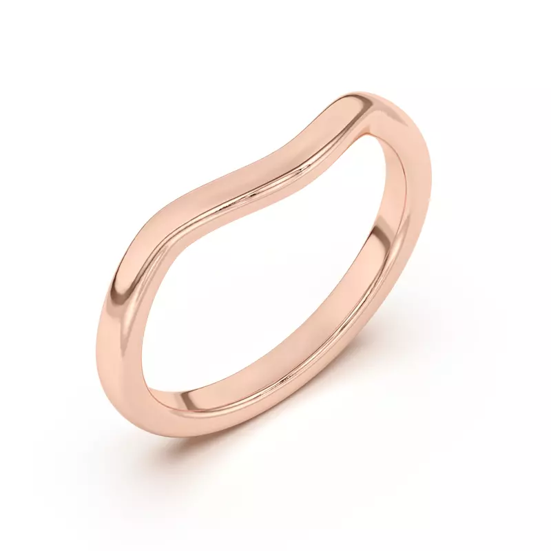 14K Rose Gold Dara Curved Band
