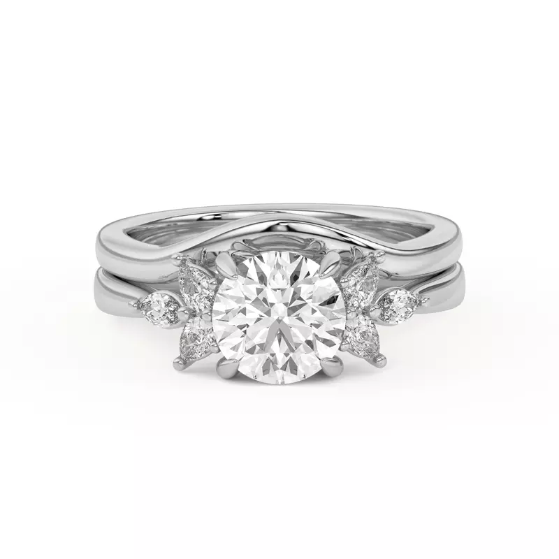 18K White Gold Dara Curved Band