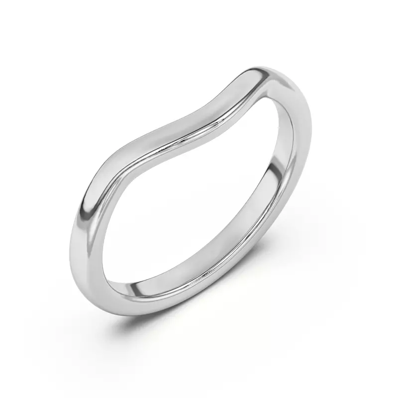 Platinum Dara Curved Band