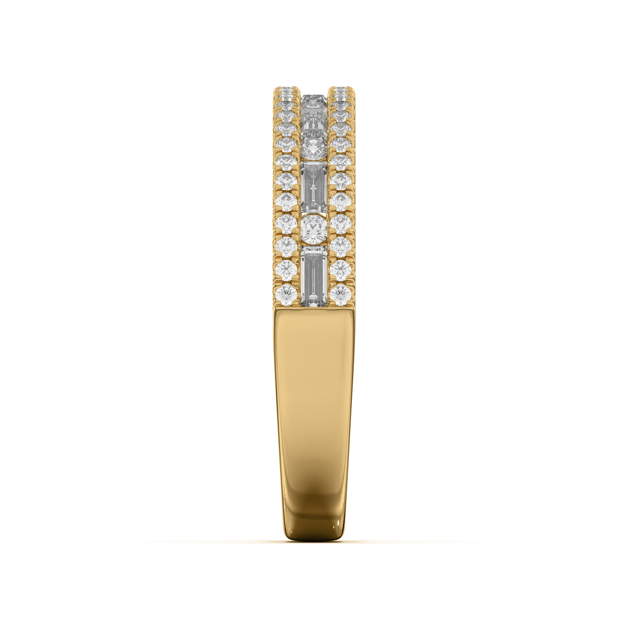 18K Yellow Gold Rochelle Triple Row Diamond Band