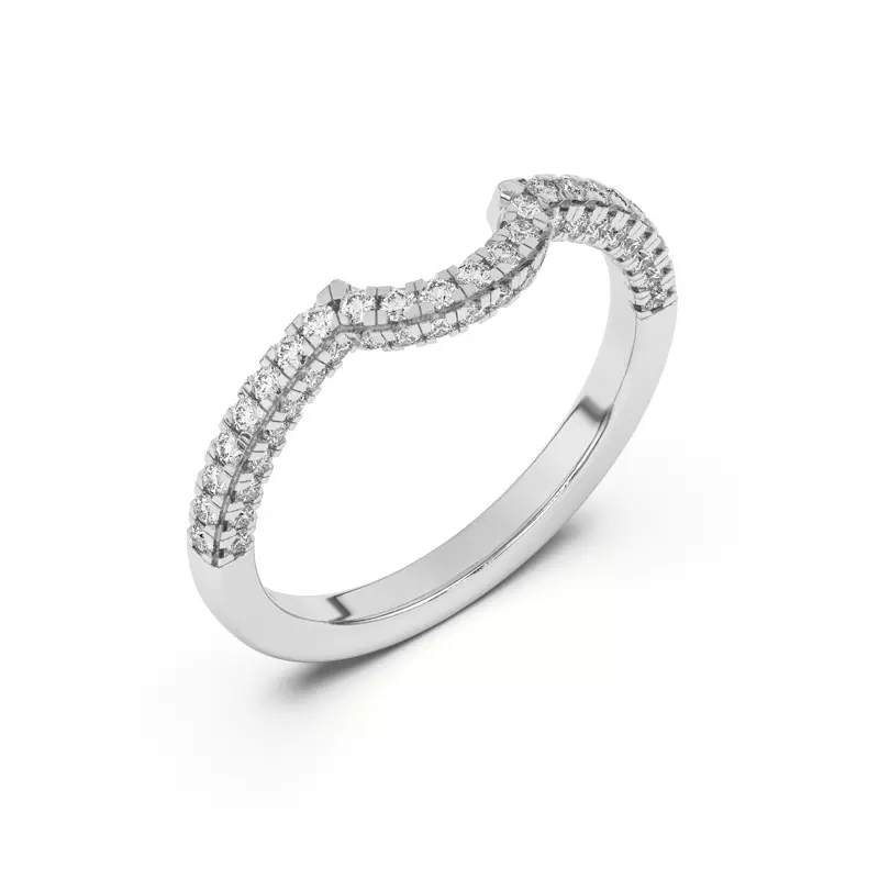 Platinum Trio Diamond Curved Band