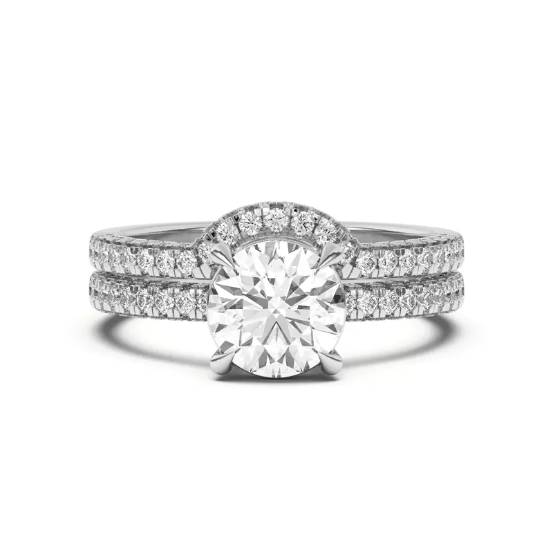 Platinum Trio Diamond Curved Band