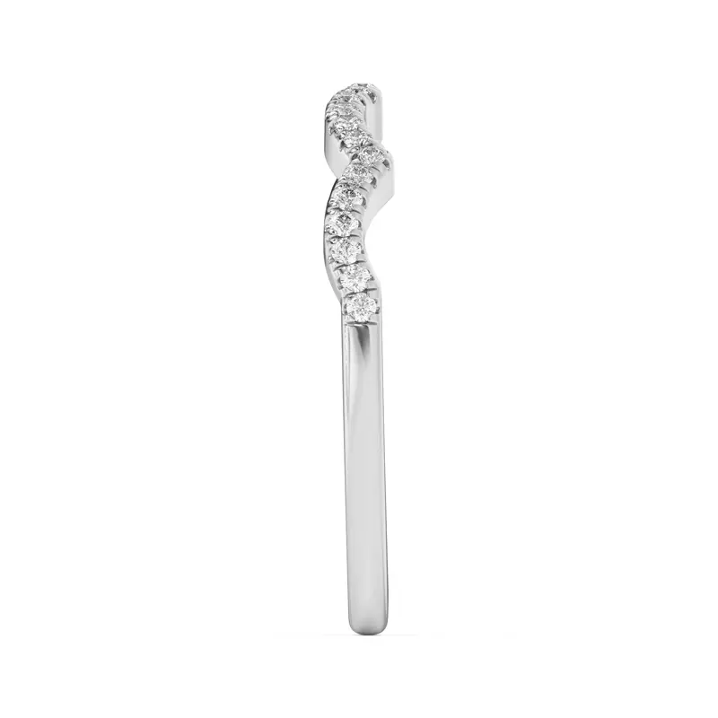 14K White Gold Infinity Curved Diamond Band