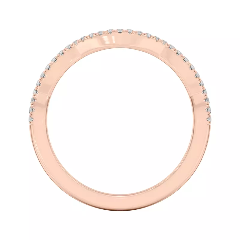 14K Rose Gold Hana Diamond Curved Band