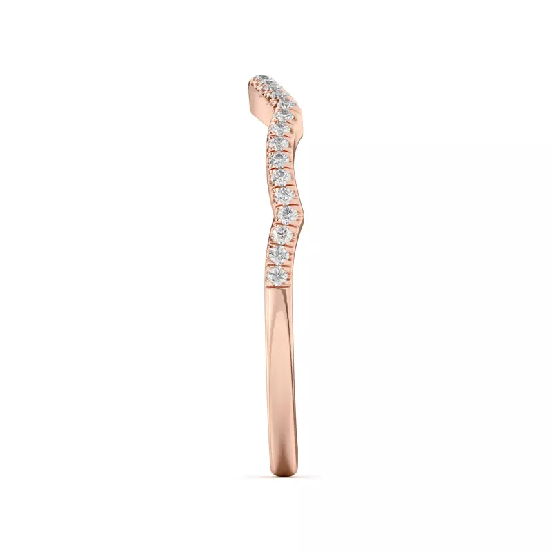 14K Rose Gold Hana Diamond Curved Band