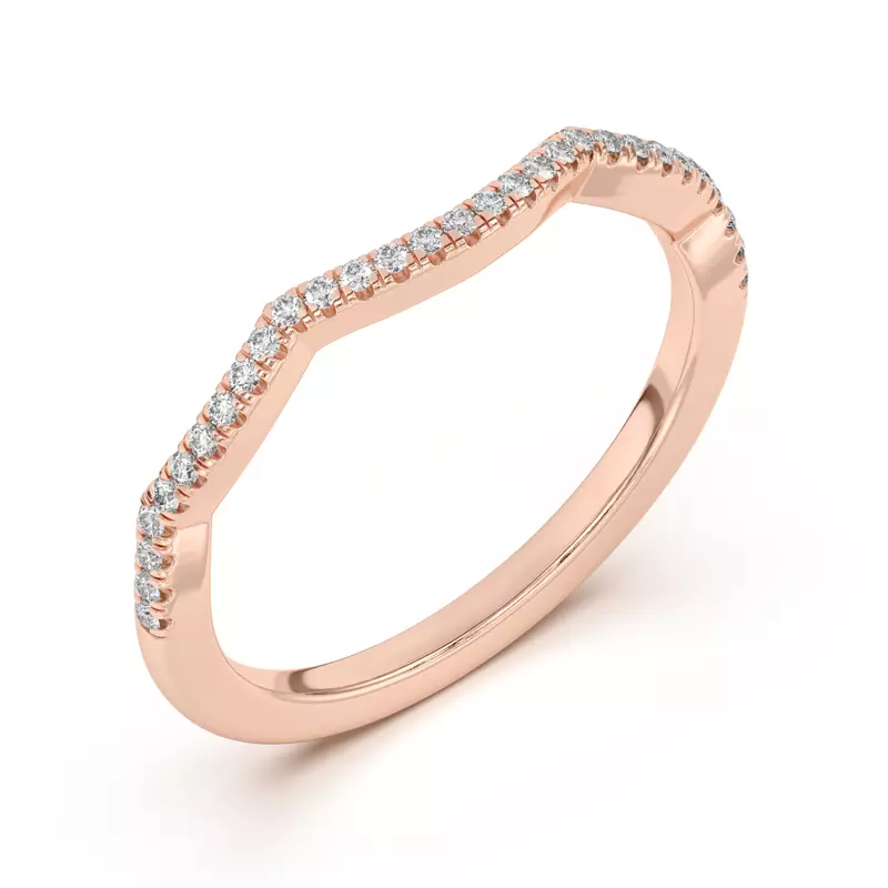 18K Rose Gold Hana Diamond Curved Band