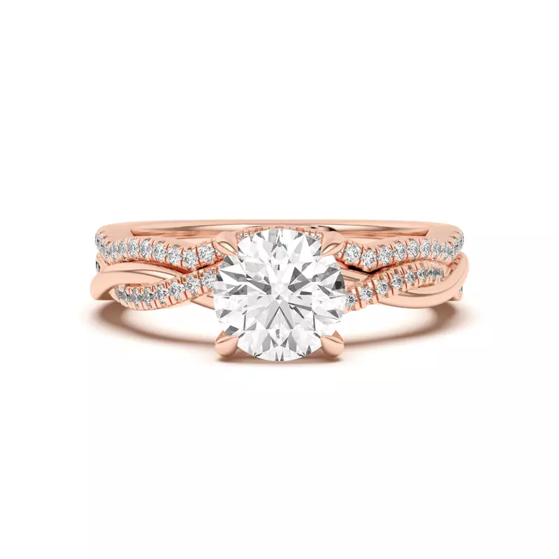 18K Rose Gold Hana Diamond Curved Band
