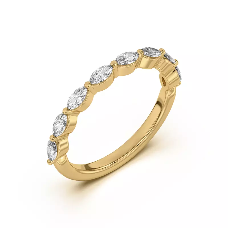 14K Yellow Gold Everly Marquise Diamond Band