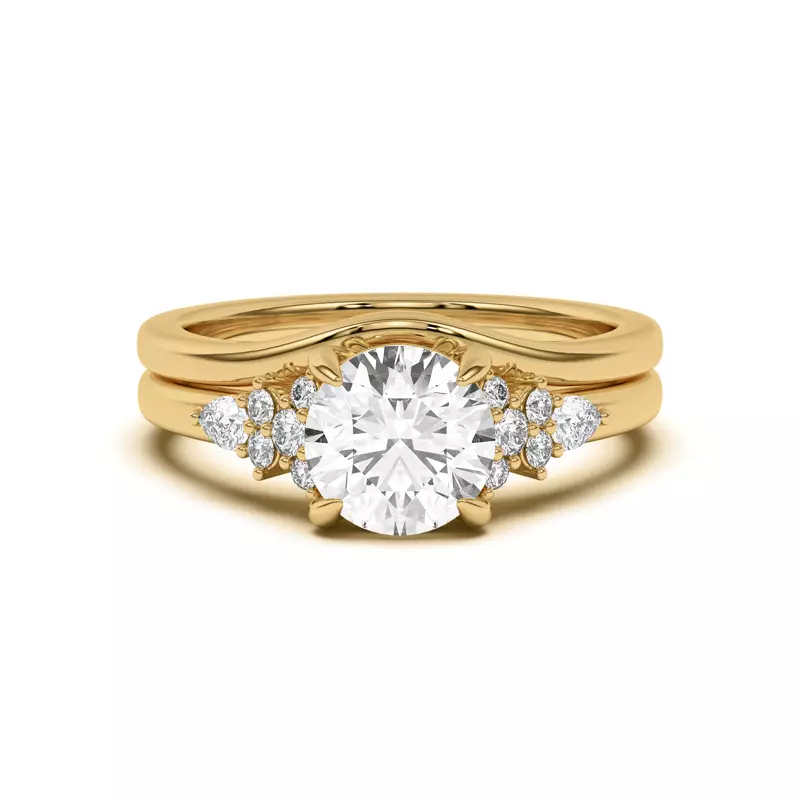 14K Yellow Gold Belinda Curved Band