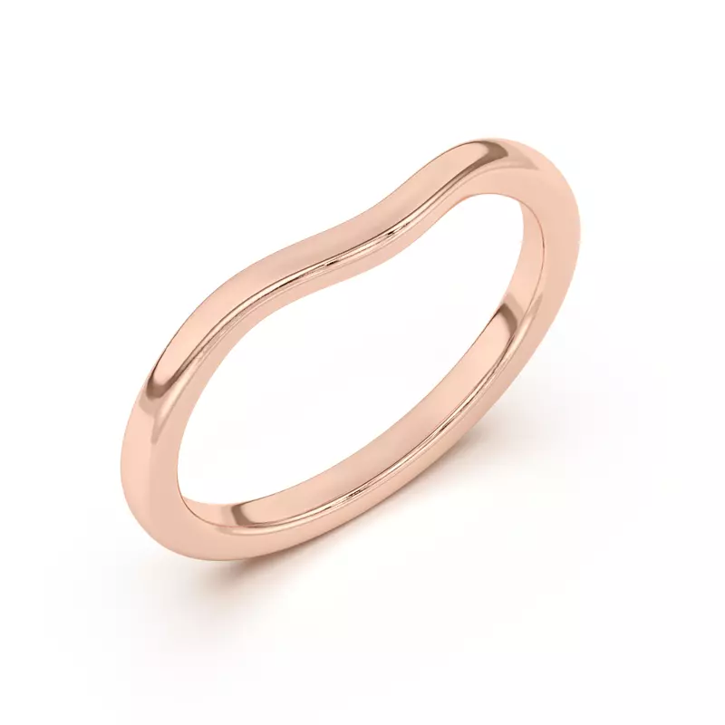 18K Rose Gold Belinda Curved Band