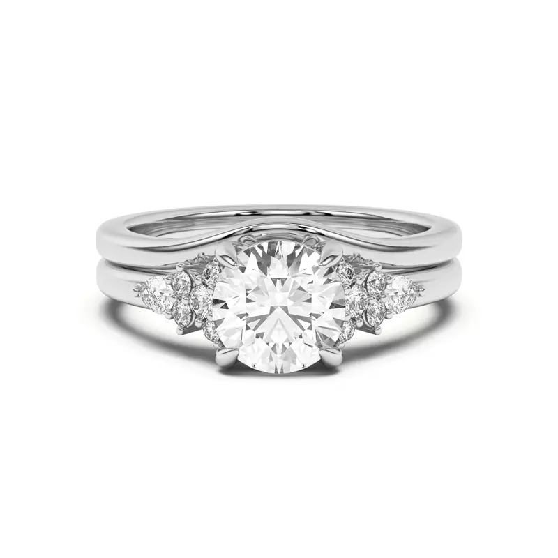 18K White Gold Belinda Curved Band