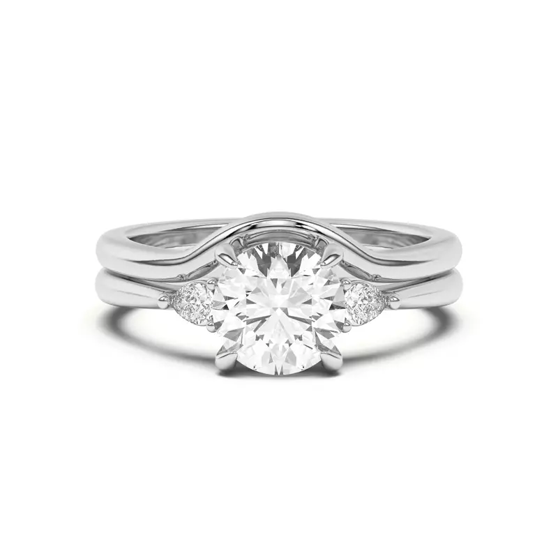 18K White Gold Kelsey Curved Band