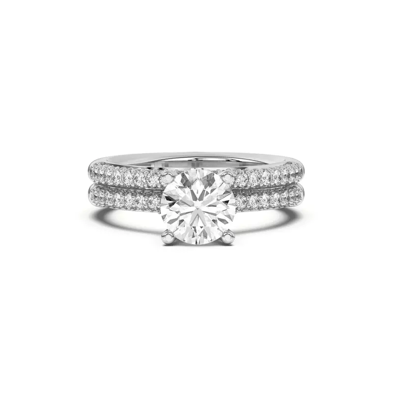 18K White Gold Ivana Triple Row Diamond Band