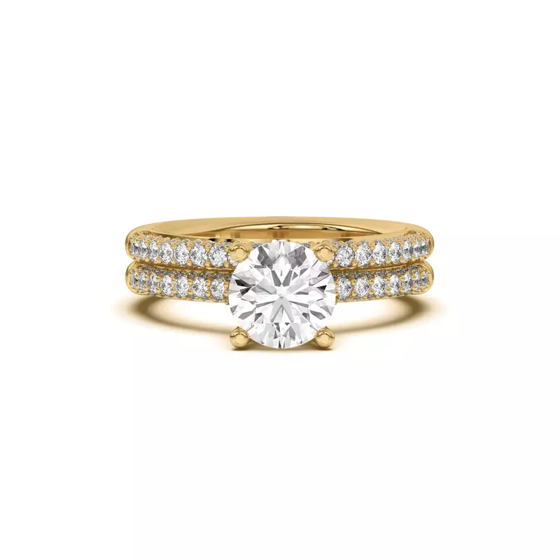 18K Yellow Gold Ivana Triple Row Diamond Band