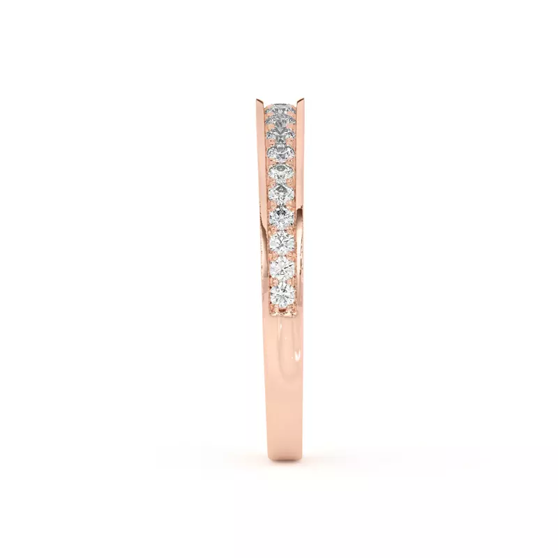18K Rose Gold Bria Graduated Pavé Band