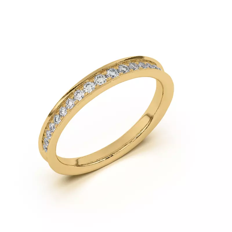 18K Yellow Gold Bria Graduated Pavé Band